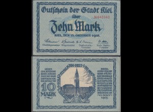 GERMANY - KIEL 10 Mark NOTGELD 1918 AU (13325