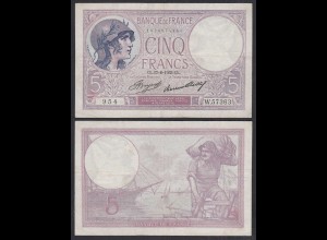 Frankreich - France - 5 Francs Banknote 17-8-1933 Pick 72e VF (3) (29142
