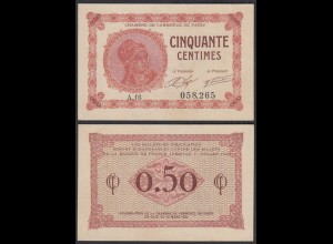 Frankreich - France Paris 0,50 Centimes 1920-1922 Pirot:97-10 aUNC (29332