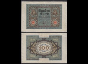 Reichsbanknote - 100 Mark 1920 UDR V Ro 67b Pick 69 VF (3) Serie M (29367