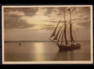 AK Segelyagt sailboat Segeln Sailing Dämmerung (7537