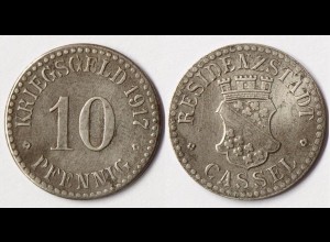 Cassel - Kassel 10 Pfennig Notgeld Kriegsgeld 1917 Eisen Funck 78.4 (R975