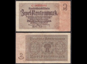 Ros 167b Rentenbankschein Deutsches Reich 2 Rentenmark 1937 VF (3) Serie C