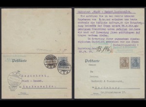 Antwortkarte 1907 Ganzsache 2+3 Pfg. Magdeburg nach Luckenwalde (30337