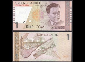 Kirgistan - Kirgisistan - Kyrgyzstan 1 Som 1999 Pick 15a UNC (1) (30354