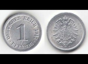 Deutsches Reich 1 Pfennig 1917 J WW1 Ersatz-Münze Jaeger 300 (30368