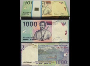 INDONESIEN - INDONESIA 1000 Rupiah 2000/2006 Pick 141g UNC Bundle á 100 Stück 