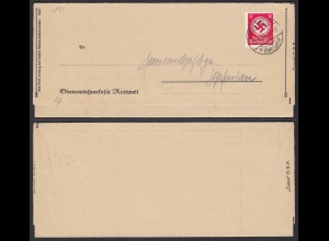 3. Reich 1934 Rottweil Brief mit 12 Pfennig Dienstmarke mit Hakenkreuz (21688