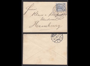 Österreichische Post in der Levante 1897 Constantinopel 1 Piaster Brief Hamburg