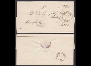 BIRNBAUM K1 1867 Brief mit Inhalt nach POSEN + Briefträgerstempel RUFSE Inhalt