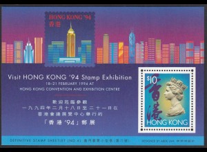 Hong Kong - Hongkong 1993 Block 27 ** Briefmarken Ausstellung `94 (30686
