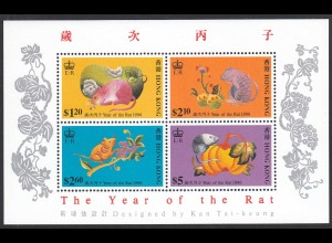 Hong Kong - Hongkong 1996 Block 37 ** Jahr der Ratte Chinesisches Neujahr (30713