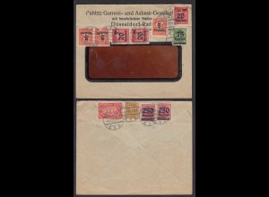 Infla R-Brief 4.10.1923 von Pahlsche Düsseldorf Frankatur 800-tausend (26055