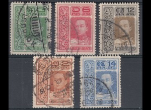 Siam - Thailand 5 Marken aus 1914 gestempelt siehe photo (27249