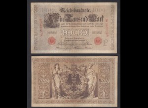 Ros. 39 1000 Mark Reichsbanknote 10.9.1909 Serie A Pick 39 F/VF (3/4) (30727