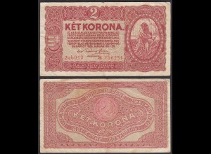 Ungarn - Hungary 2 Korona 1920 Banknote Pick 58 F+ (4+) Starnote (30741