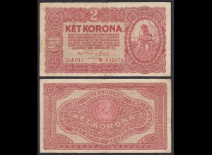 Ungarn - Hungary 2 Korona 1920 Banknote Pick 58 F+ (4+) Starnote (30742