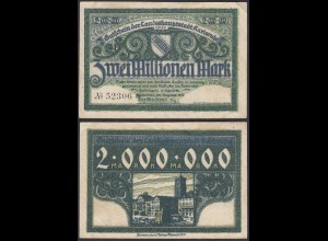 Karlsruhe 1923 - 2 Millionen Mark Banknote Notgeld VF (3) (31032