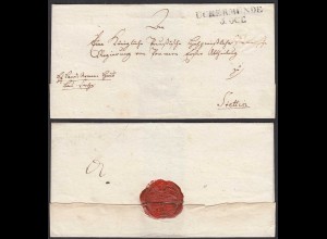 UCHERMÜNDE L2 um ca.1820 alter Umschlag nach STETTIN (30999