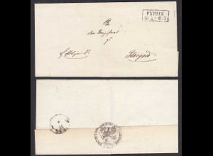 PYRITZ R2 um ca. 1850 alter Umschlag nach Stargard (31003