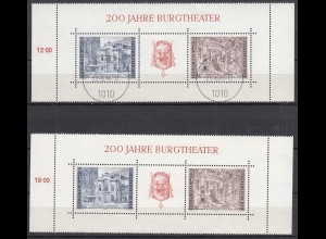 Österreich - Austria - 1976 2 x Mi. Block 3 - 200 Jahre Burgtheater ** + gest.