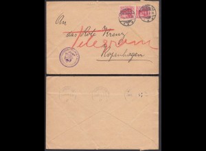 Gütersloh 1916 Brief vom Offizier-Gefangenenlager nach Kopenhagen (30506