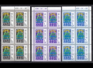 Estland - Estonia 1993 Mi. 200-02 postfr. ** MNH 6er Block 75 J.Republik (31243