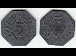 Notgeld Hamm Westfalen 5 Pfennig 1917 Zink Funck 191.3 RAR (31288