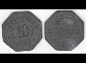 Hamm Westfalen 10 Pfennig 1917 Zink Funck 191.4 Notgeld/Kriegsgeld (31302