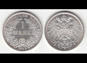 1 Mark Jaeger 17 Silber Münze großer Adler 1915 A Kaiserreich (31399