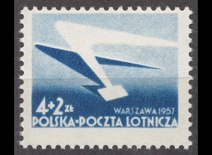 Polen – Poland 1957 Mi. 1004 - 7.Nat. Briefmarken Ausstellung Warschau ** MNH