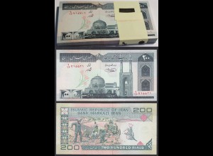 Iran - Persia 200 Rials (1982-) Bundle á 100 Stück Pick136e UNC (1-) (90145