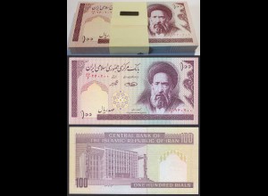 Iran - Persia 100 Rials (1985-) Bundle á 100 Stück Pick140g UNC (1-) (90147