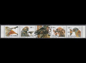 Jugoslawien-Yugoslavia 1995 Vögel Tiere 5er Streifen Mi. 2647-50 postfr. MNH
