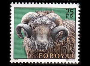 Färöer – Faroe Islands 1979 Mi. 42 ** 25 Kronen Schafzucht Widder - (70164