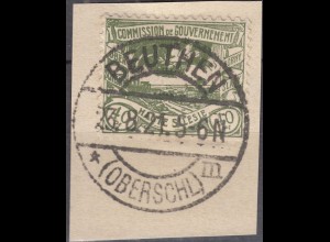 Oberschlesien - Upper Silesia 40 Pfg. Mi. 21 used gebraucht Briefstück – BEUTHEN