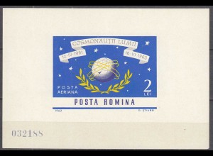 Rumänien - Romania 1964 Block 56 Raumfahrt Cosmos postfrisch MNH (31648
