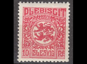 Abstimmungsgebiete Schleswig-Slesvig Mi.4 – 10 Pfg. postfrisch MNH 1920 (70255