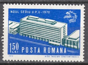 Rumänien - Romania 1970 Einweihung Weltpostverein Mi. 2875 postfrisch MNH (70395
