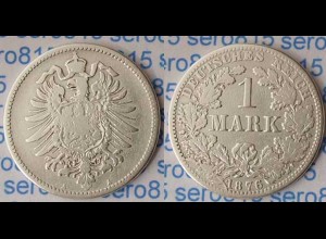 Deutsches Reich 1 Mark Silber 1876 A gebraucht Jäger 9 (p642