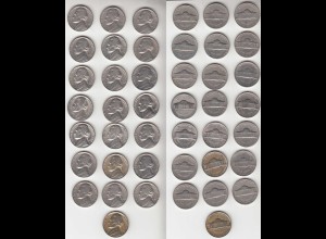 USA - 22 Stück Jefferson Nickel viele verschiedene Jahre siehe auch Fotos (31739