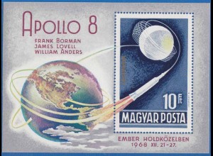 Ungarn - Hungary 1968 Mi. Block 68 A postfrisch Apollo 8 (c151