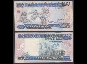 Nigeria 50 Naira Banknote (1984-2000) Pick 27b sig.9 VF (3) (31948