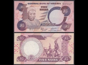 NIGERIA - 5 NAIRA Banknote PICK 24d 1984 UNC (1) sig. 9 (31967