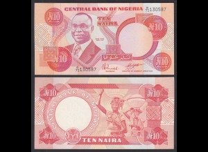 NIGERIA - 10 NAIRA Banknote PICK 25d (1984-2000) XF (2) sig. 9 (31970