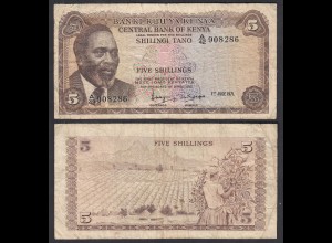 KENIA - KENYA 5 Shillings Banknote 1971 Pick 6b VG (5) (32044
