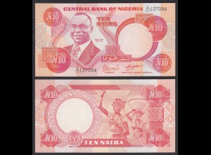 NIGERIA - 10 NAIRA Banknote PICK 25e (1984-2000) UNC (1) sig. 10 (31974