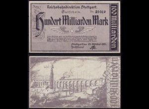 Reichsbahn Stuttgart 100 Milliarden Mark 1923 Reihe 1 (ca719