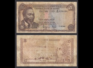 KENIA - KENYA 5 Shillings Banknote 1969 Pick 6a VG (5) (32043