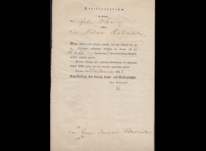 Altena Sauerland Zeitbeleg 1842 Notificatorium aus Auftrag Königlichen Gerichtes